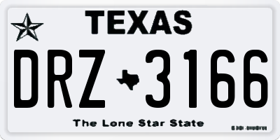 TX license plate DRZ3166