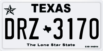 TX license plate DRZ3170