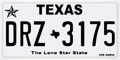 TX license plate DRZ3175