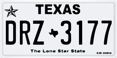 TX license plate DRZ3177
