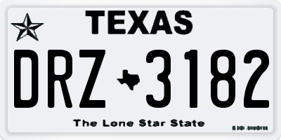 TX license plate DRZ3182