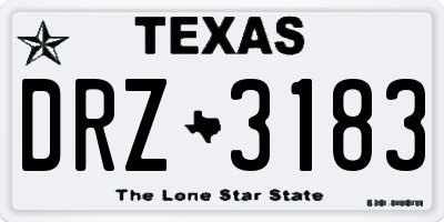 TX license plate DRZ3183