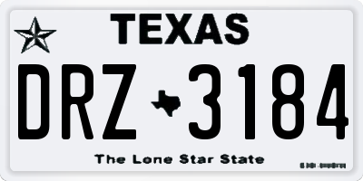 TX license plate DRZ3184