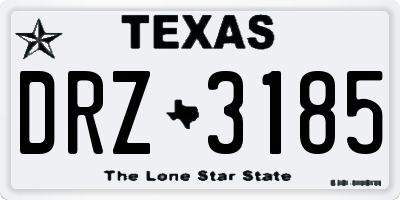 TX license plate DRZ3185