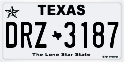 TX license plate DRZ3187