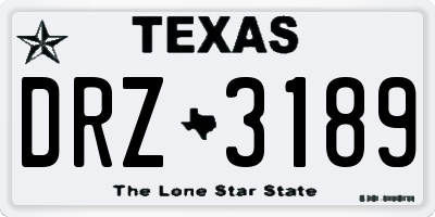 TX license plate DRZ3189