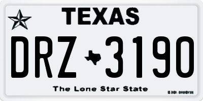TX license plate DRZ3190