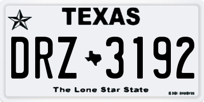 TX license plate DRZ3192