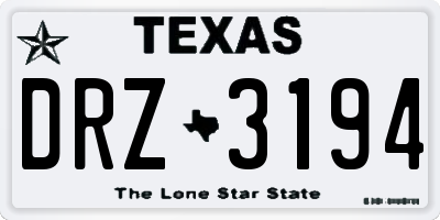 TX license plate DRZ3194