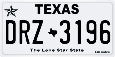 TX license plate DRZ3196