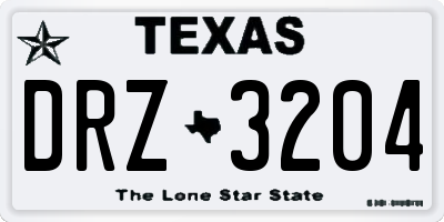 TX license plate DRZ3204