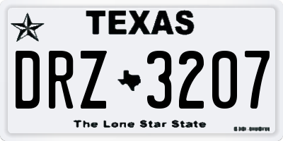 TX license plate DRZ3207