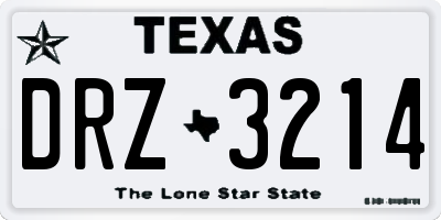 TX license plate DRZ3214