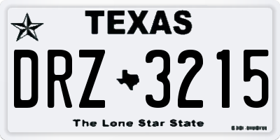 TX license plate DRZ3215