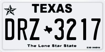 TX license plate DRZ3217