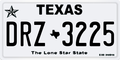 TX license plate DRZ3225