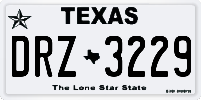 TX license plate DRZ3229