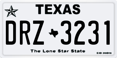 TX license plate DRZ3231