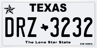 TX license plate DRZ3232