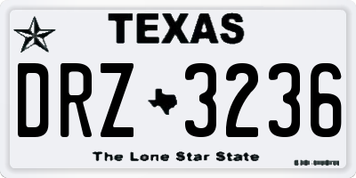 TX license plate DRZ3236
