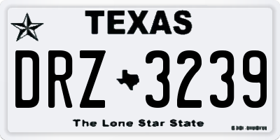 TX license plate DRZ3239
