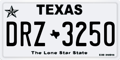 TX license plate DRZ3250