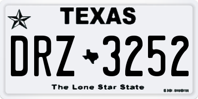 TX license plate DRZ3252