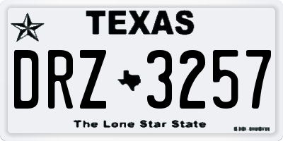 TX license plate DRZ3257