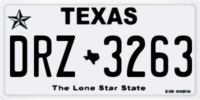 TX license plate DRZ3263