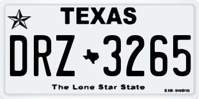 TX license plate DRZ3265