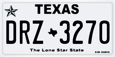 TX license plate DRZ3270