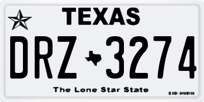 TX license plate DRZ3274