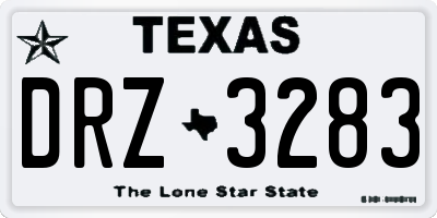 TX license plate DRZ3283