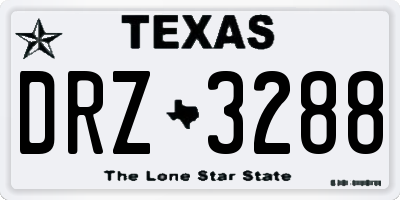 TX license plate DRZ3288