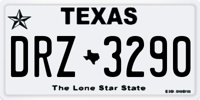 TX license plate DRZ3290