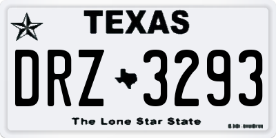 TX license plate DRZ3293