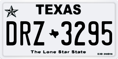 TX license plate DRZ3295