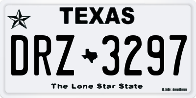 TX license plate DRZ3297