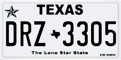 TX license plate DRZ3305