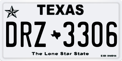 TX license plate DRZ3306