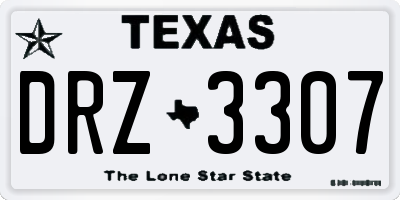 TX license plate DRZ3307