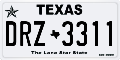 TX license plate DRZ3311