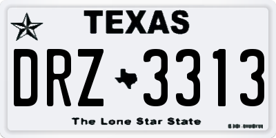 TX license plate DRZ3313