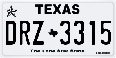 TX license plate DRZ3315