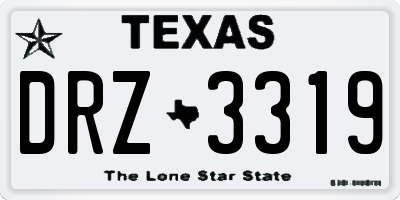 TX license plate DRZ3319