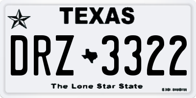 TX license plate DRZ3322