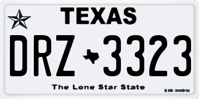 TX license plate DRZ3323
