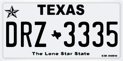TX license plate DRZ3335