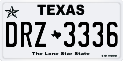 TX license plate DRZ3336