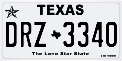 TX license plate DRZ3340
